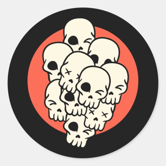 Halloween Skull Ronde Sticker (Voorkant)
