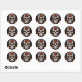 Halloween Skull Ronde Sticker (Vel)