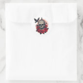 Halloween Skull Ronde Sticker (Tas)