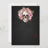 Halloween Skull Rozen Feestuitnodiging Volwassenen Kaart (Achterkant)