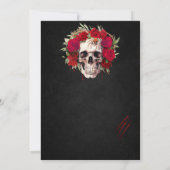 Halloween Skull Rozen Feestuitnodiging Volwassenen Kaart (Achterkant)