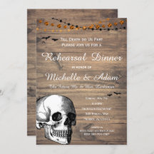 Halloween Skull Rustic Wedding Rehearsal Dinner