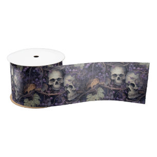 Halloween Skull Satijnen Lint