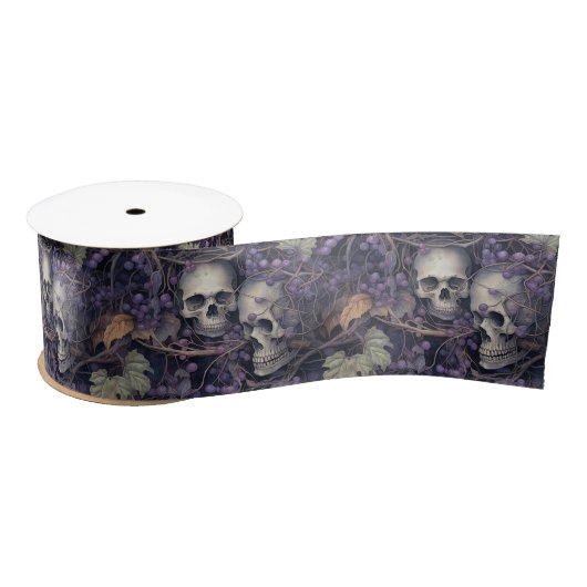 Halloween Skull Satijnen Lint (Spoel)
