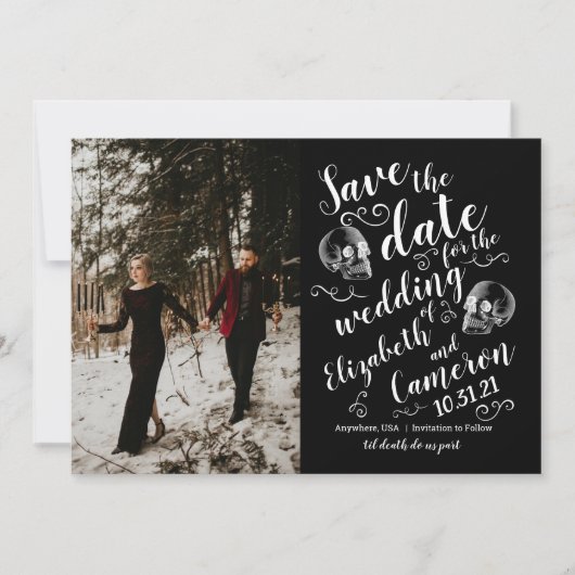 Halloween Skull Save the Date (Voorkant)