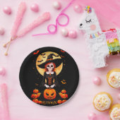 Halloween Skull Scarecrow met pompoen Papieren Bordje (Feest)