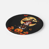 Halloween Skull Scarecrow met pompoen Papieren Bordje (Gekanteld)