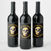 Halloween Skull Scary Party Wine of Beer Labels Wijn Etiket (Flessen)