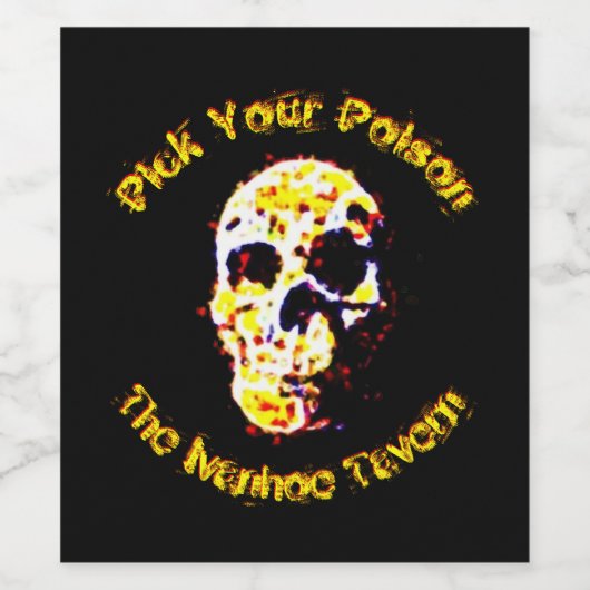 Halloween Skull Scary Party Wine of Beer Labels Wijn Etiket (Enkel label)