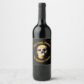 Halloween Skull Scary Party Wine of Beer Labels Wijn Etiket (Voorkant)