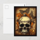  Halloween Skull shabby Spooky Decoupage Briefkaart (Voorkant / Achterkant)