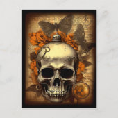  Halloween Skull shabby Spooky Decoupage Briefkaart (Voorkant)