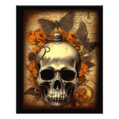  Halloween Skull shabby Spooky Decoupage Foto Afdruk (Voorkant)