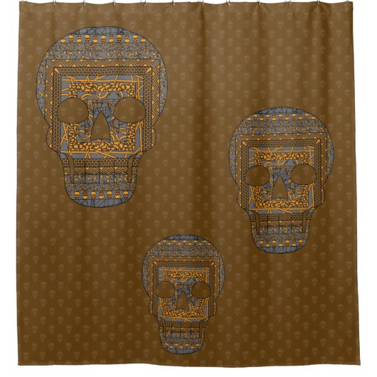 Halloween Skull Shower Curtain Douchegordijn (Voorkant)