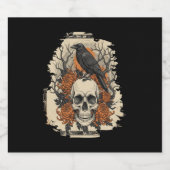 Halloween Skull Sparkling Wijnetiket (Enkel label)