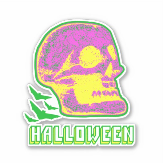 Halloween Skull Sticker (Voorkant)