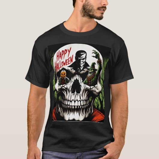 Halloween Skull T-Shirt (Voorkant)