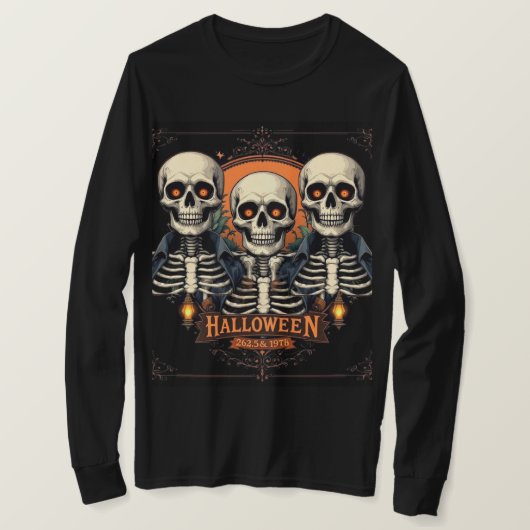 Halloween Skull T-shirt met lange mouwen - Spooky  (Design voorkant)