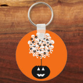 Halloween Skull Topiary Sleutelhanger (Voorkant)
