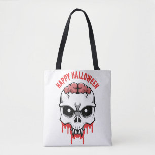 Halloween Skull Tote Bag