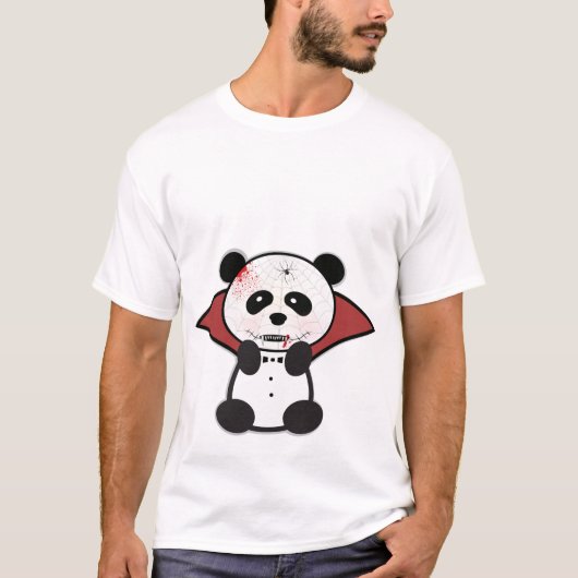 Halloween Skull Vampire Panda Tshirt (Voorkant)
