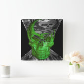 Halloween Skull Vierkante Klok (Huis)