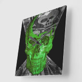 Halloween Skull Vierkante Klok (Hoek)