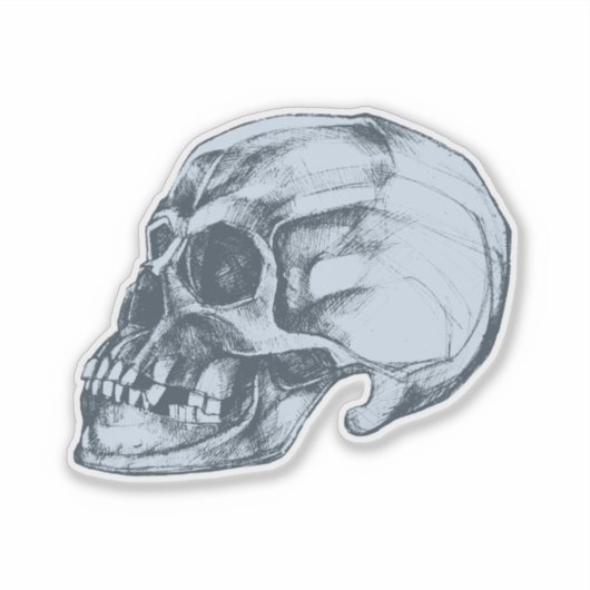 Halloween Skull Vinyl Sticker (Voorkant)