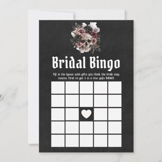 Halloween Skull Vrijgezellenfeest Bruids Bingo Spe Kaart (Voorkant)