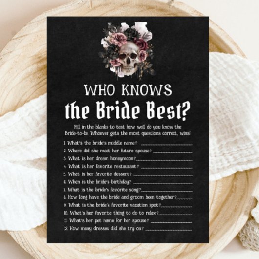Halloween Skull Wie kent de bruid beste spel Kaart