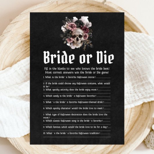 Halloween Skull Wie kent de bruid beste spel Kaart