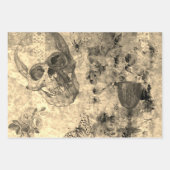 Halloween Skull, Wine Glass and Yellow Butterfly Inpakpapier Vel (Voorkant 2)