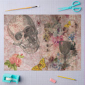 Halloween Skull, Wine Glass and Yellow Butterfly Tissuepapier (Craft)