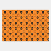 halloween skull witte pompoenkast inpakpapier vel (Voorkant 2)