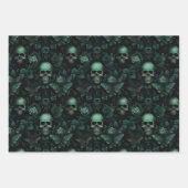 Halloween Skulls and Flowers Inpakpapier Vel (Voorkant 3)