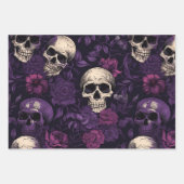 Halloween Skulls and Flowers Inpakpapier Vel (Voorkant)