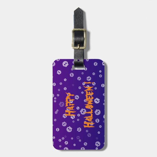 Halloween Skulls Bagagelabel (Voorkant verticaal)