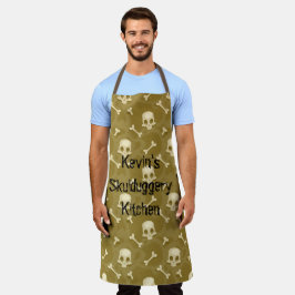 Halloween Skulls bewerkbare naam Schort