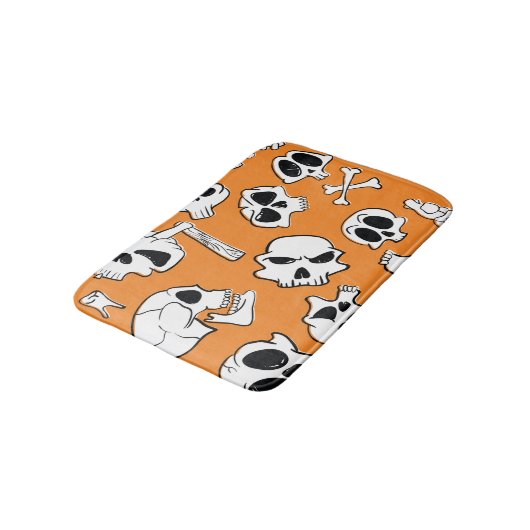 Halloween Skulls Botten Doodle Pattern Badmat (Gekanteld)