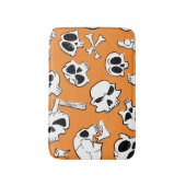 Halloween Skulls Botten Doodle Pattern Badmat (Voorkant Verticaal)