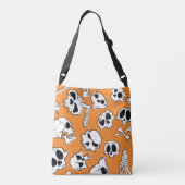 Halloween Skulls Botten Doodle Pattern Crossbody Tas (Achterkant)
