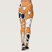 Halloween Skulls Botten Doodle Pattern Leggings (Achterkant)