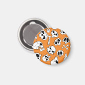 Halloween Skulls Botten Doodle Pattern Magneet (Voorkant / Achterkant)