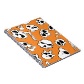 Halloween Skulls Botten Doodle Pattern Notitieboek (Rechterzijde)