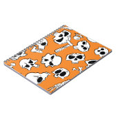 Halloween Skulls Botten Doodle Pattern Notitieboek (Linkerzijde)