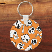 Halloween Skulls Botten Doodle Pattern Sleutelhanger (Achterkant)