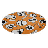 Halloween Skulls Botten Doodle Pattern Snijplank (Hoek)