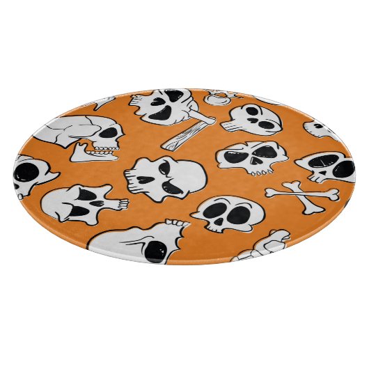 Halloween Skulls Botten Doodle Pattern Snijplank (Hoek)