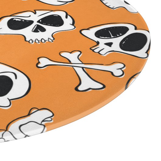 Halloween Skulls Botten Doodle Pattern Snijplank (Hoek)