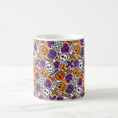 Halloween Skulls Botten Pattern Koffiemok (Center)